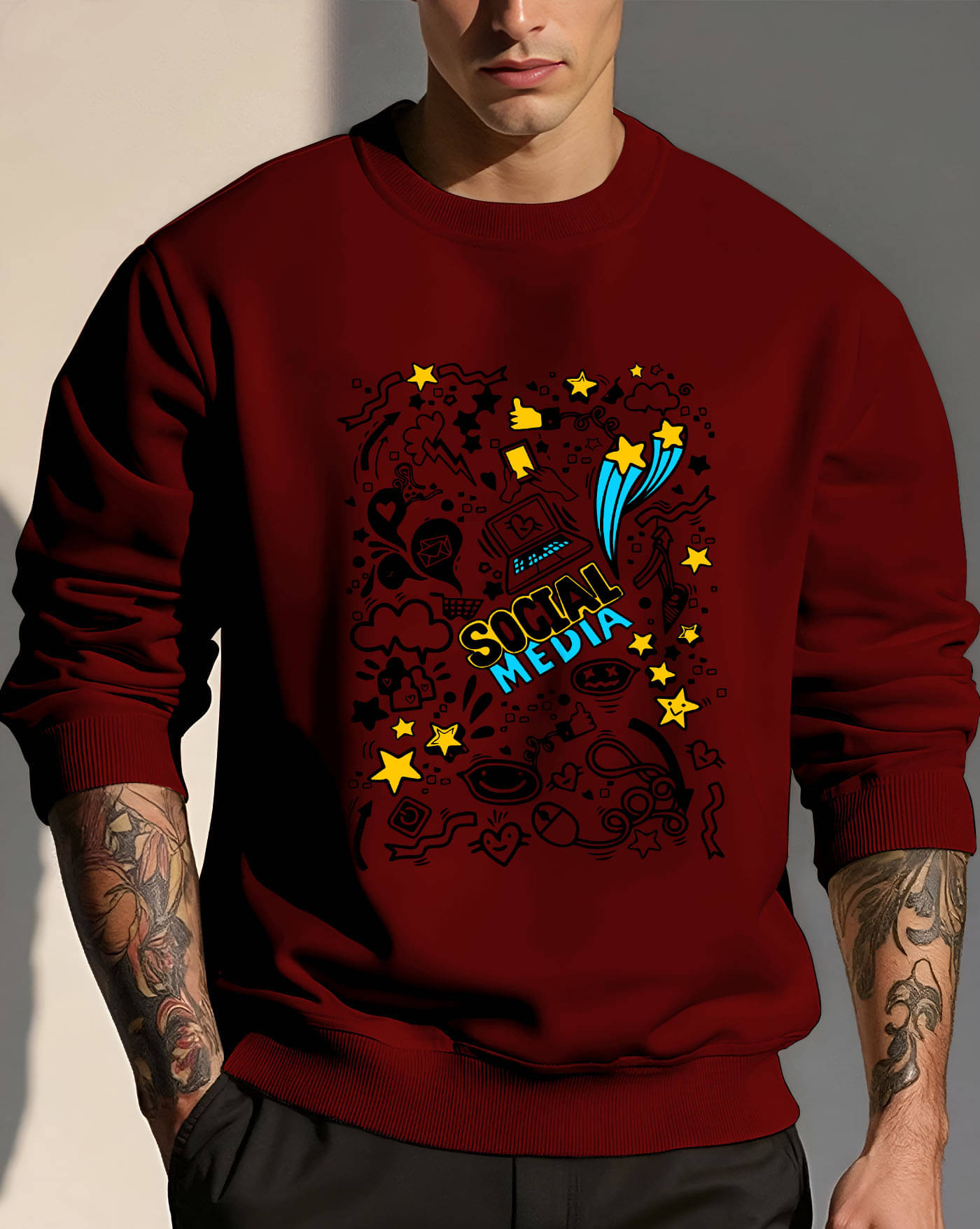 ENITOR Fleece Round Neck Men's Sweatshirt - Maroon ( Pack of 1 ) ENITOR Fleece Round Neck Men's Sweatshirt - Maroon ( Pack of 1 )