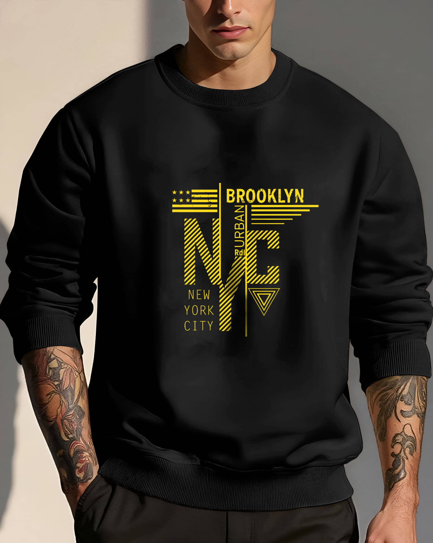     			ENITOR Fleece Round Neck Men's Sweatshirt - Black ( Pack of 1 )