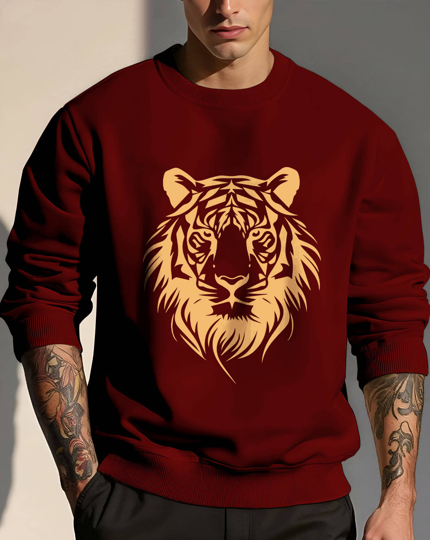     			ENITOR Fleece Round Neck Men's Sweatshirt - Maroon ( Pack of 1 )