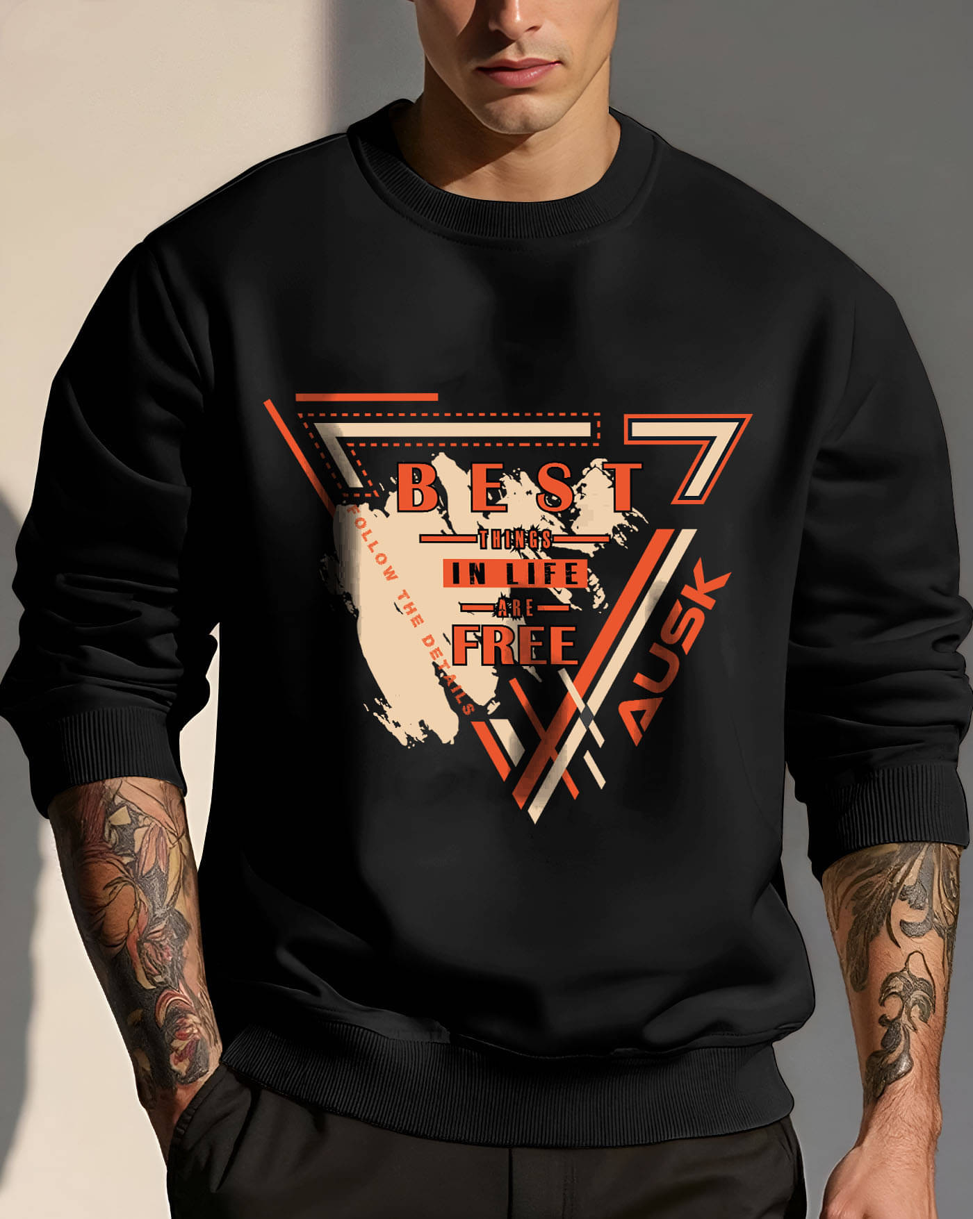     			ENITOR Fleece Round Neck Men's Sweatshirt - Black ( Pack of 1 )