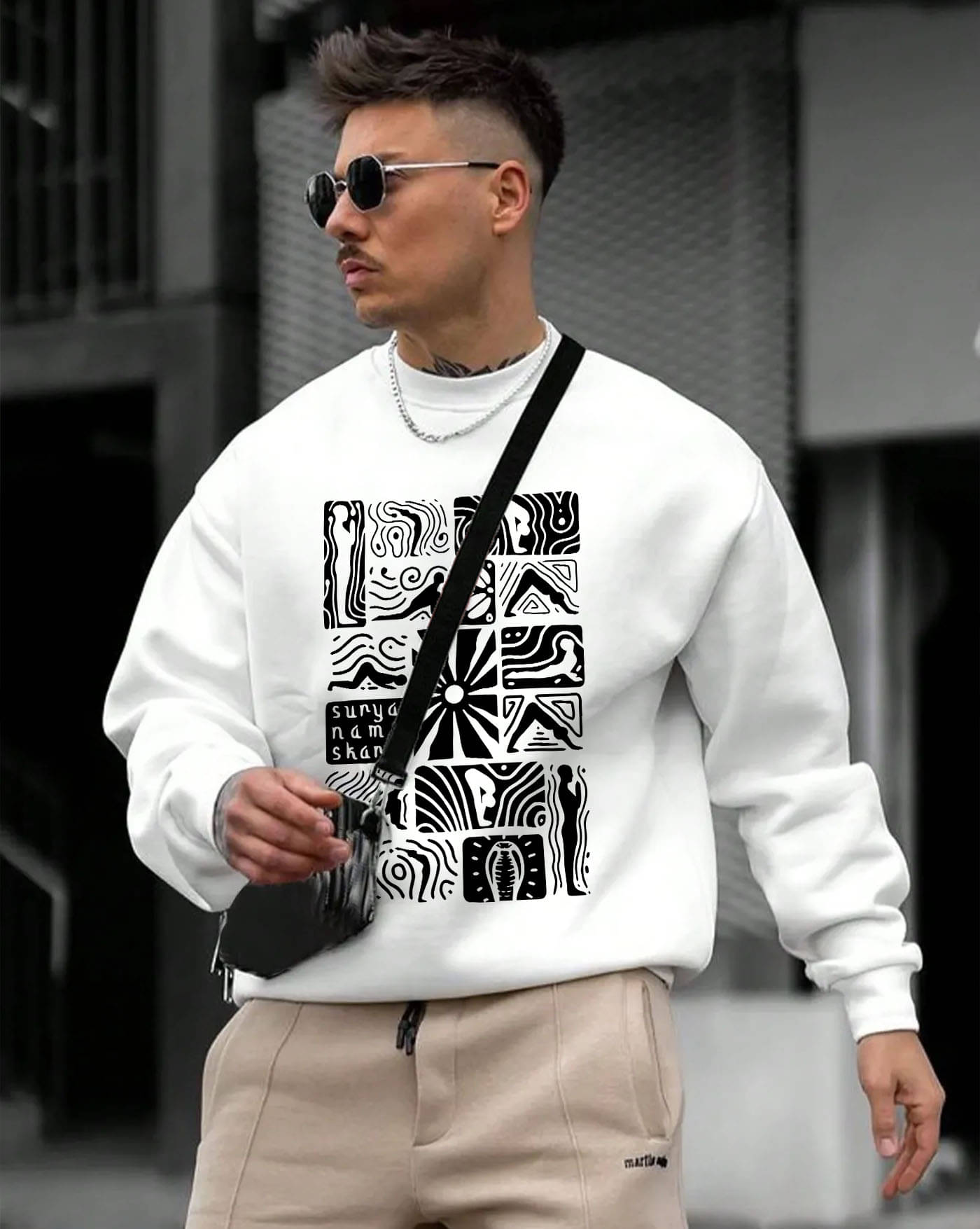 ENITOR Fleece Round Neck Men's Sweatshirt - White ( Pack of 1 ) ENITOR Fleece Round Neck Men's Sweatshirt - White ( Pack of 1 )