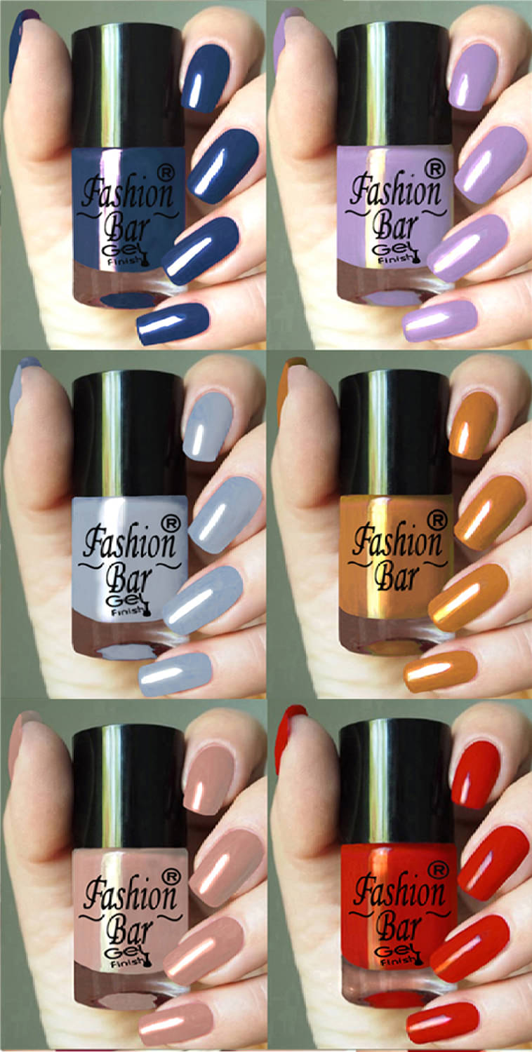     			Fashion Bar Multi Glossy Nail Polish 36 ( Pack of 6 )