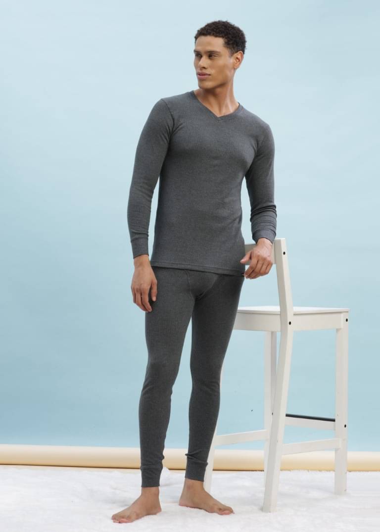     			Force NXT Pack of 1 Cotton Blend Thermal Sets For Men's ( Grey )