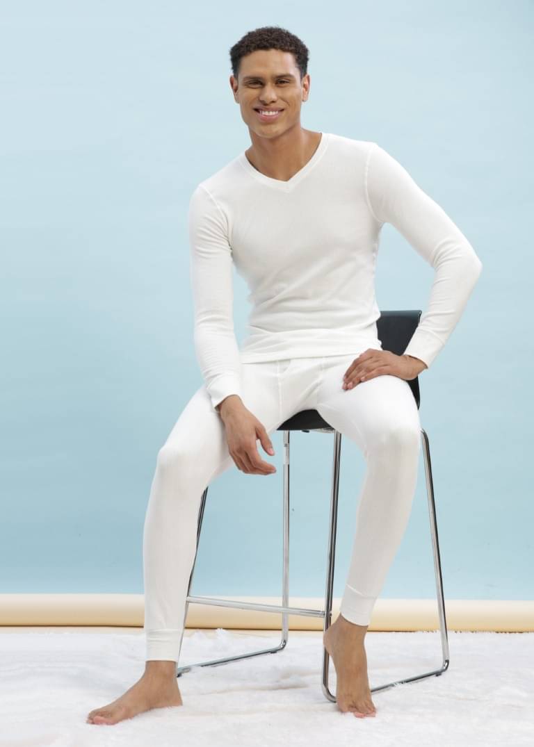     			Force NXT Pack of 1 Cotton Blend Thermal Sets For Men's ( White )