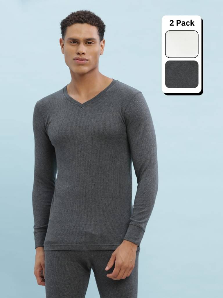     			Force NXT Pack of 2 Cotton Blend Thermal Tops For Men's ( Multicolor )