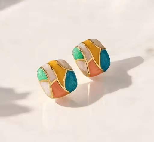     			Generic vijay Multi Color Stud Earrings ( Pack of 1 )