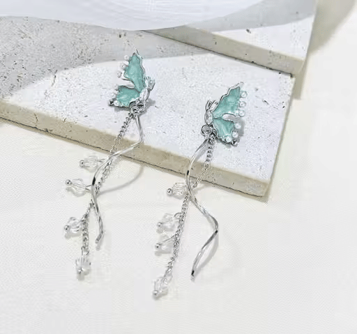     			Generic vijay Sea Green Drop Earrings ( Pack of 1 )