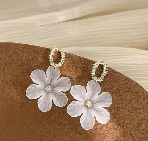     			Generic vijay White Drop Earrings ( Pack of 1 )