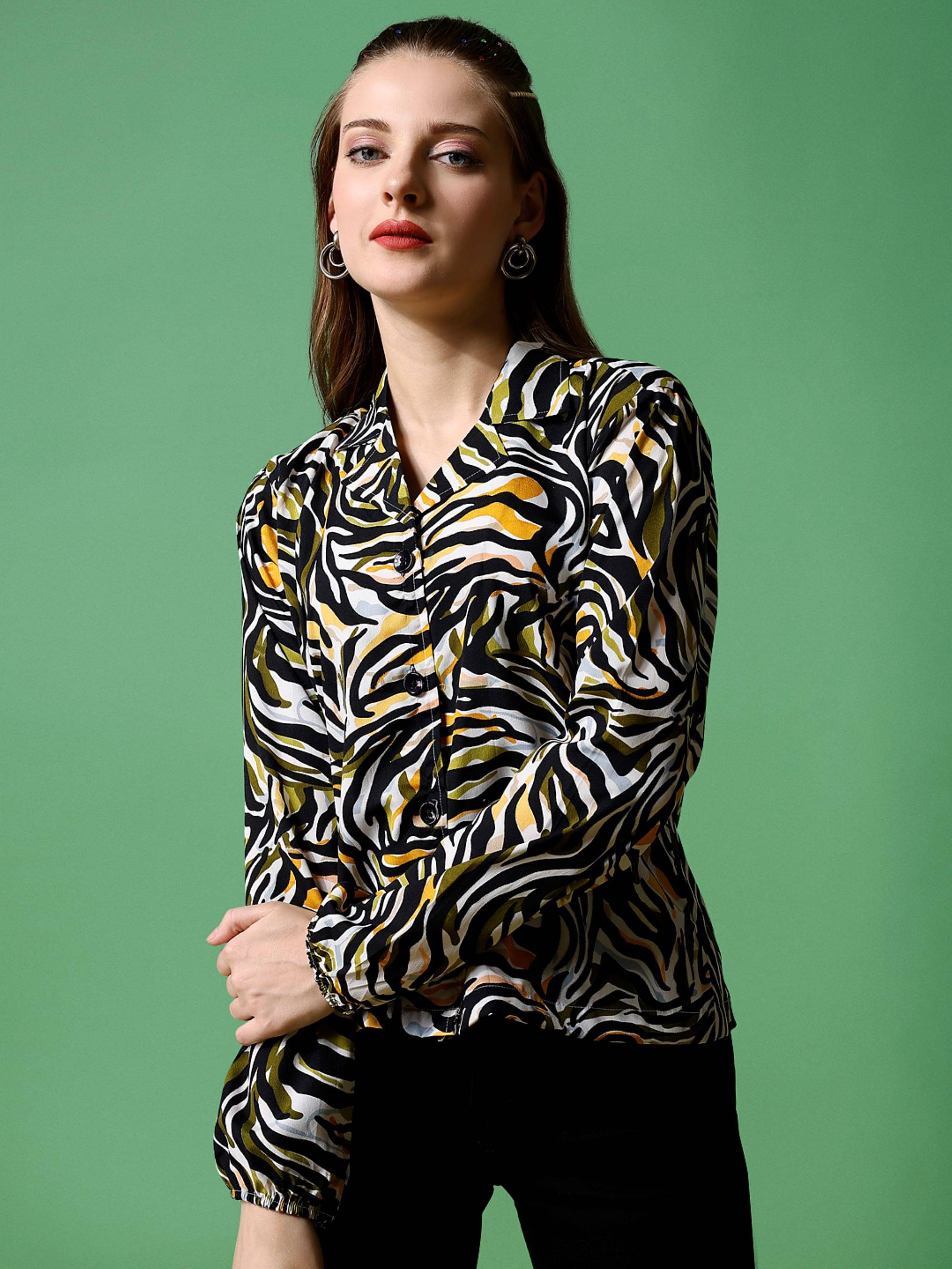Honky Tonky Women Printed Crepe Shirt ( Multicolor )     			Honky Tonky Women Printed Crepe Shirt ( Multicolor )