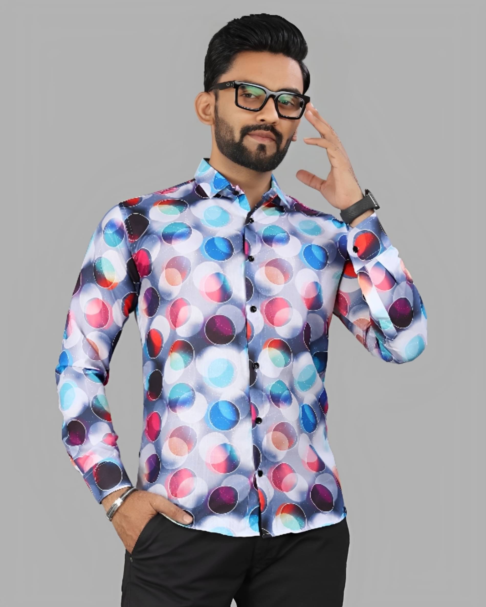     			LAXBON 100% Cotton Regular Fit Printed Full Sleeves Men's Casual Shirt - Multicolor ( Pack of 1 )