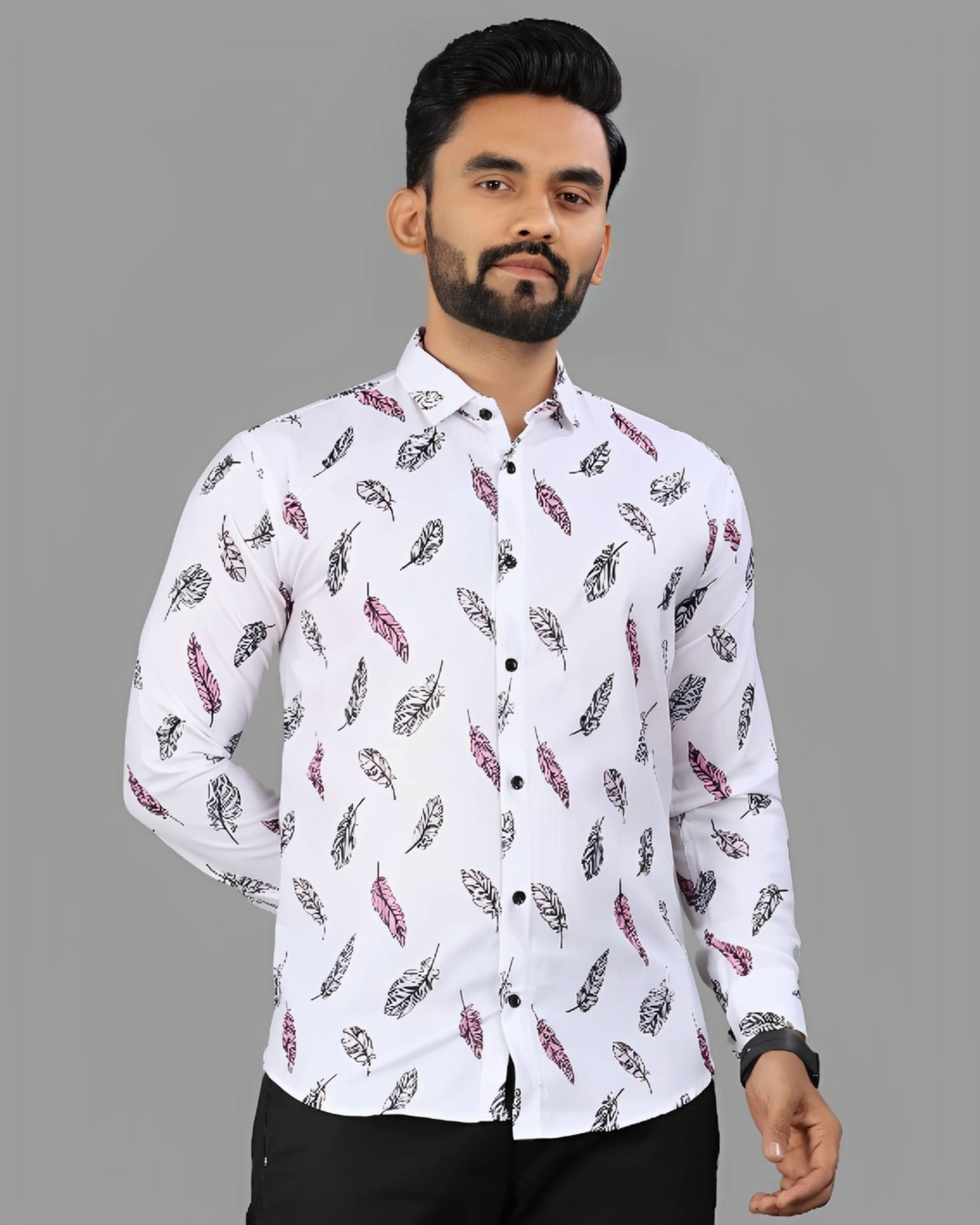 LAXBON 100% Cotton Regular Fit Printed Full Sleeves Men's Casual Shirt - Pink ( Pack of 1 ) LAXBON 100% Cotton Regular Fit Printed Full Sleeves Men's Casual Shirt - Pink ( Pack of 1 )