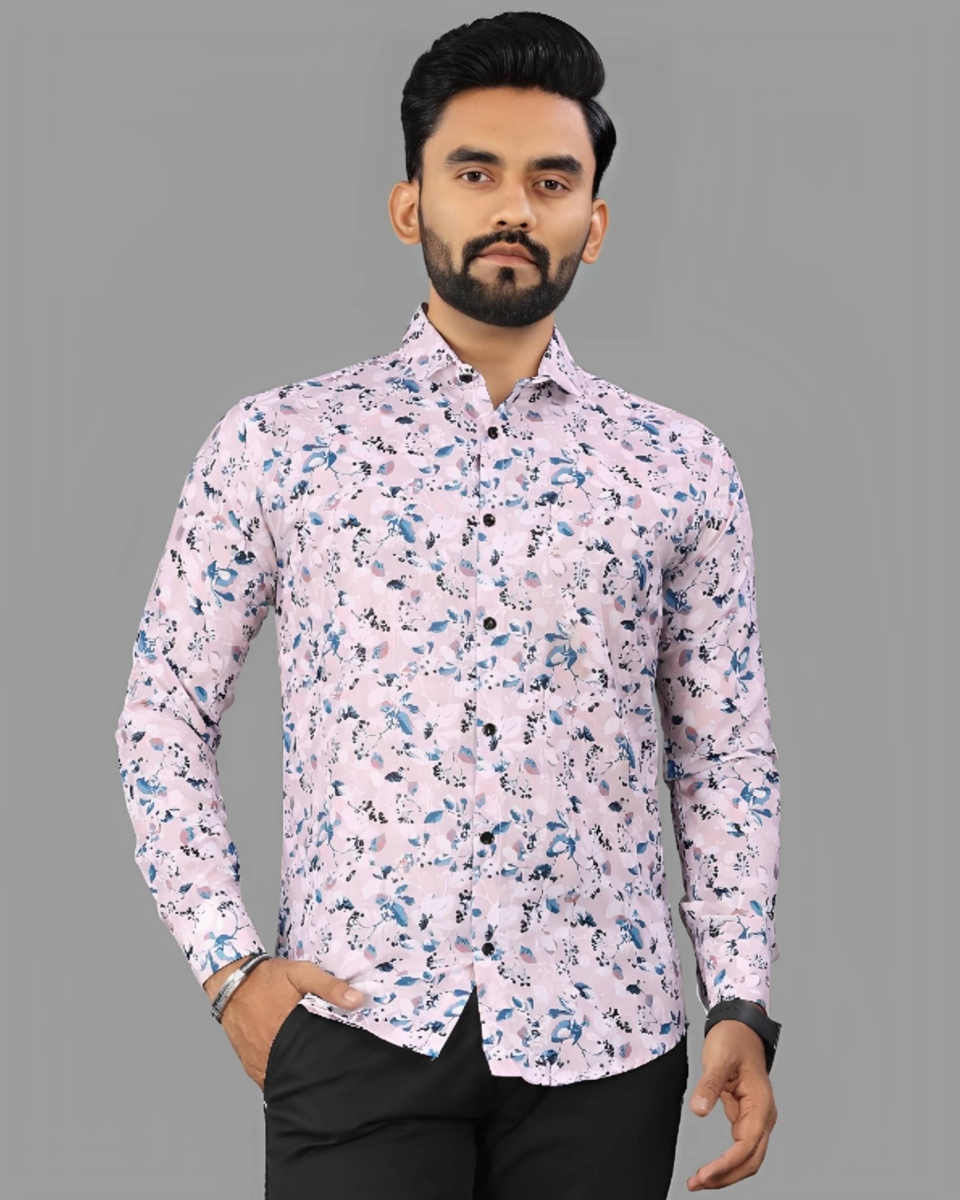     			LAXBON 100% Cotton Regular Fit Printed Full Sleeves Men's Casual Shirt - Peach ( Pack of 1 )