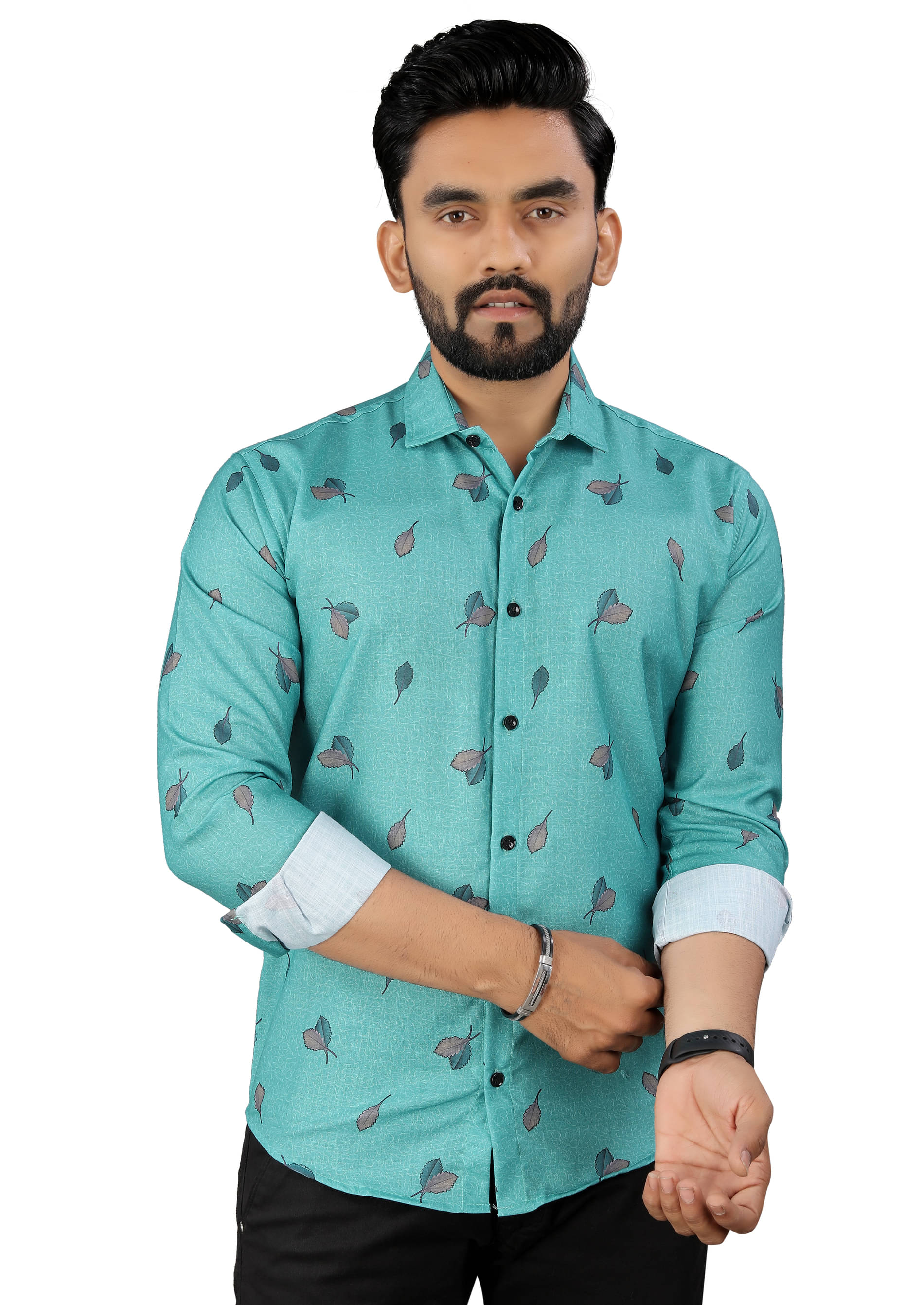 LAXBON 100% Cotton Regular Fit Printed Full Sleeves Men's Casual Shirt - Green ( Pack of 1 ) LAXBON 100% Cotton Regular Fit Printed Full Sleeves Men's Casual Shirt - Green ( Pack of 1 )