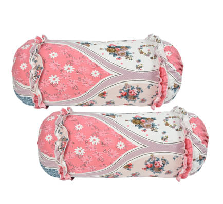 Luxmi Cotton Fabrics Set of 2 Poly Cotton Bolster Covers     			Luxmi Cotton Fabrics Set of 2 Poly Cotton Bolster Covers