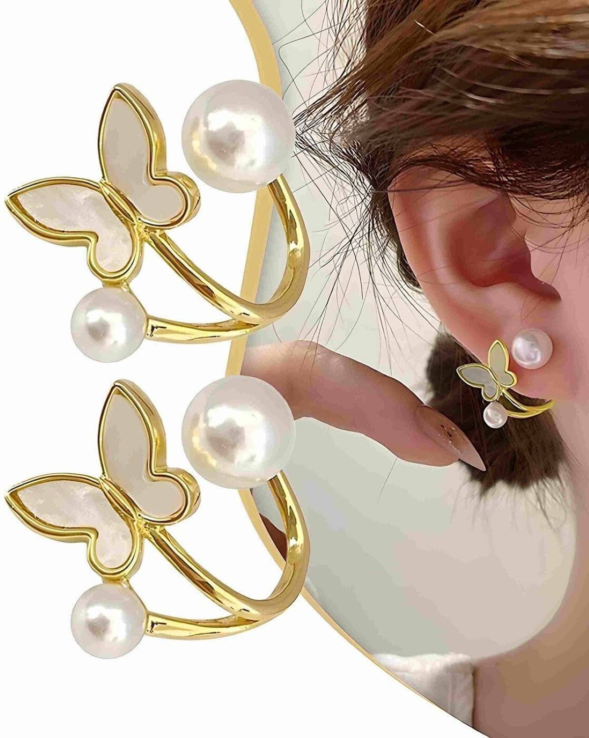    			MULTIWA White Pearl Earrings ( Pack of 1 )