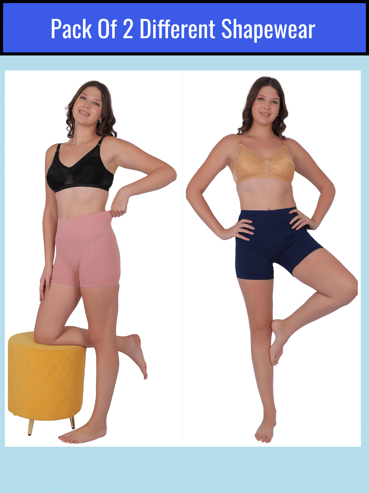 Pia Trends Women Cotton Blend Tummy & Thigh Shaper ( Peach,Navy Blue ) Pia Trends Women Cotton Blend Tummy & Thigh Shaper ( Peach,Navy Blue )