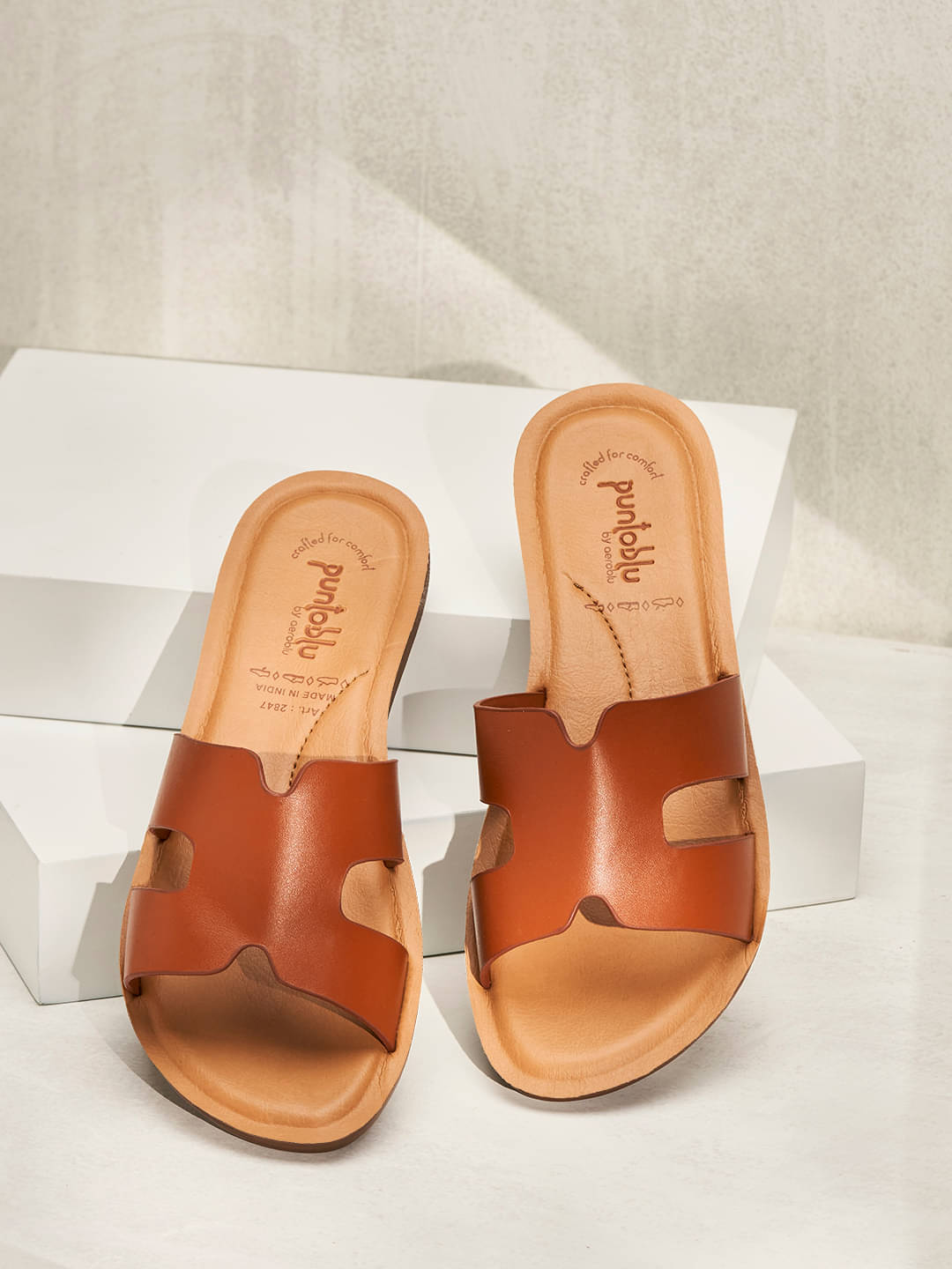     			Puntoblu Tan Women's Flats