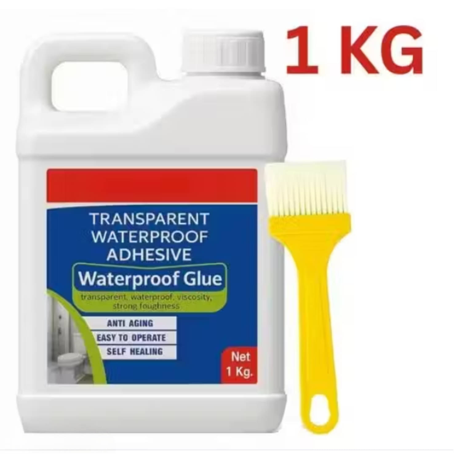     			STYLE ORIANS Transparent Waterproof Crack Seal Glue 1Kg with Brush for Roof Leakage Water Leakage for Pipe Wall Tiles