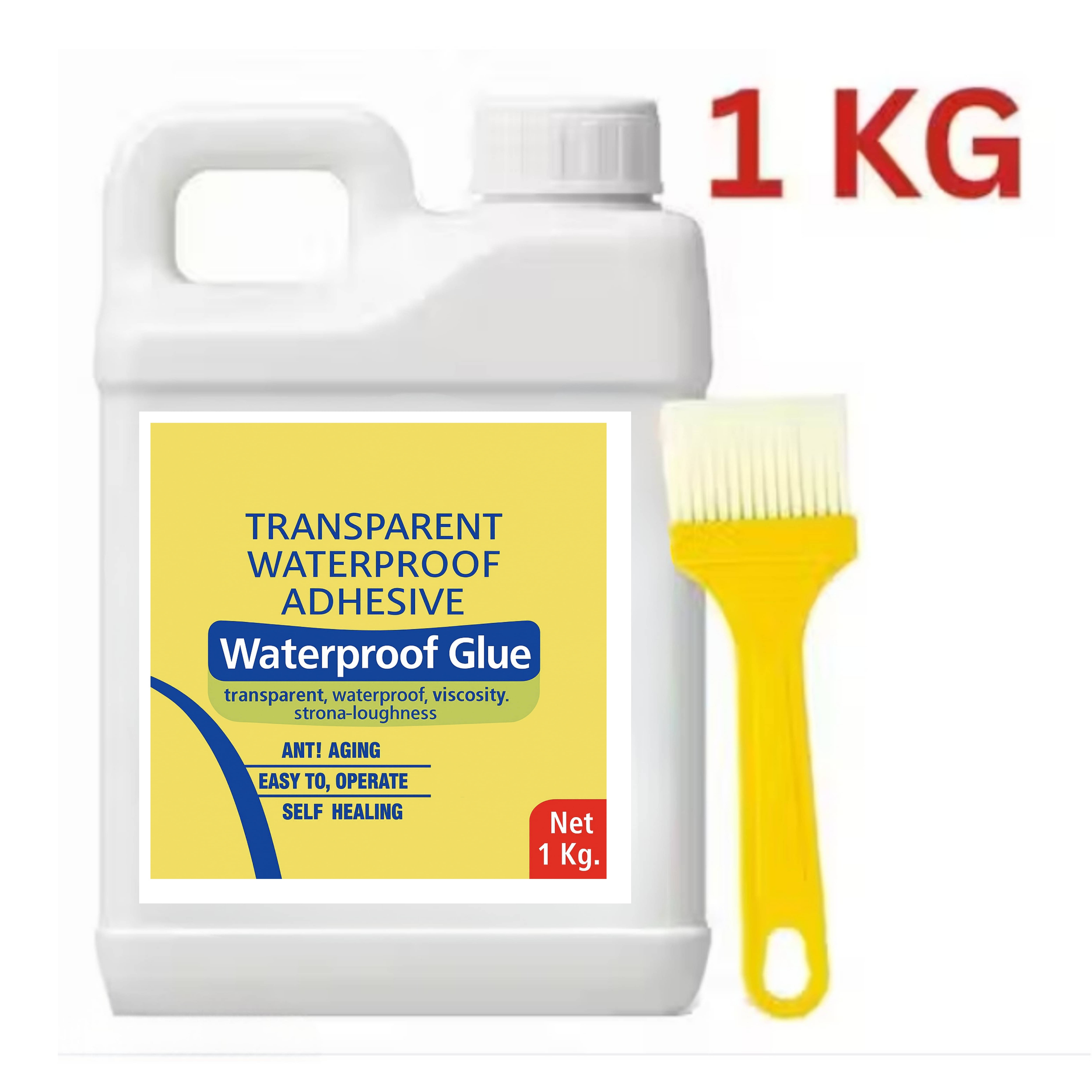 STYLE ORIANS Transparent Waterproof Crack Seal Glue 1 Kg with Brush for Roof Leakage Water Leakage for Pipe Wall Tiles STYLE ORIANS Transparent Waterproof Crack Seal Glue 1 Kg with Brush for Roof Leakage Water Leakage for Pipe Wall Tiles