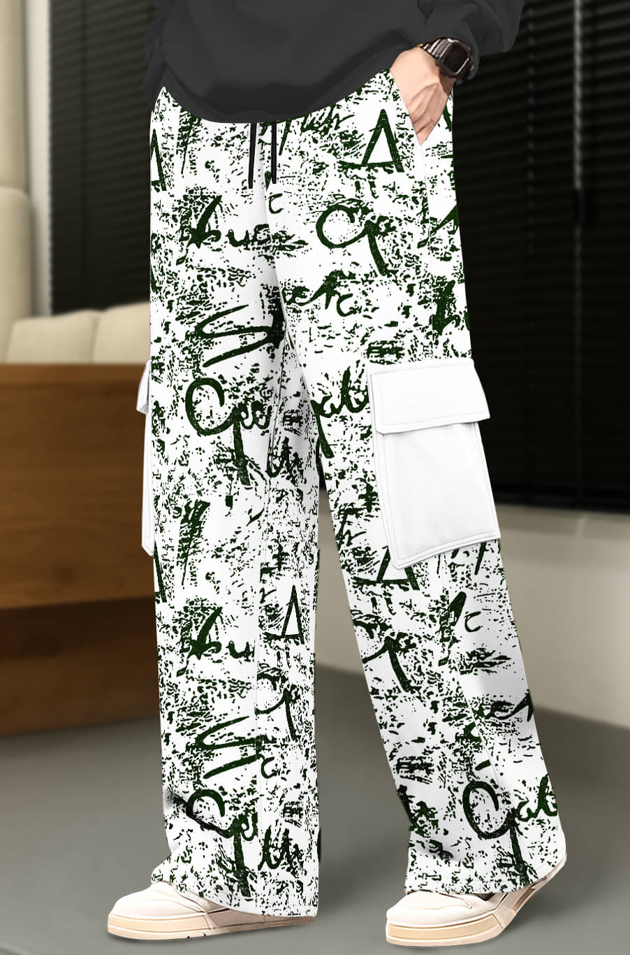     			Tripr Loose Flat Men's Joggers - White ( Pack of 1 )