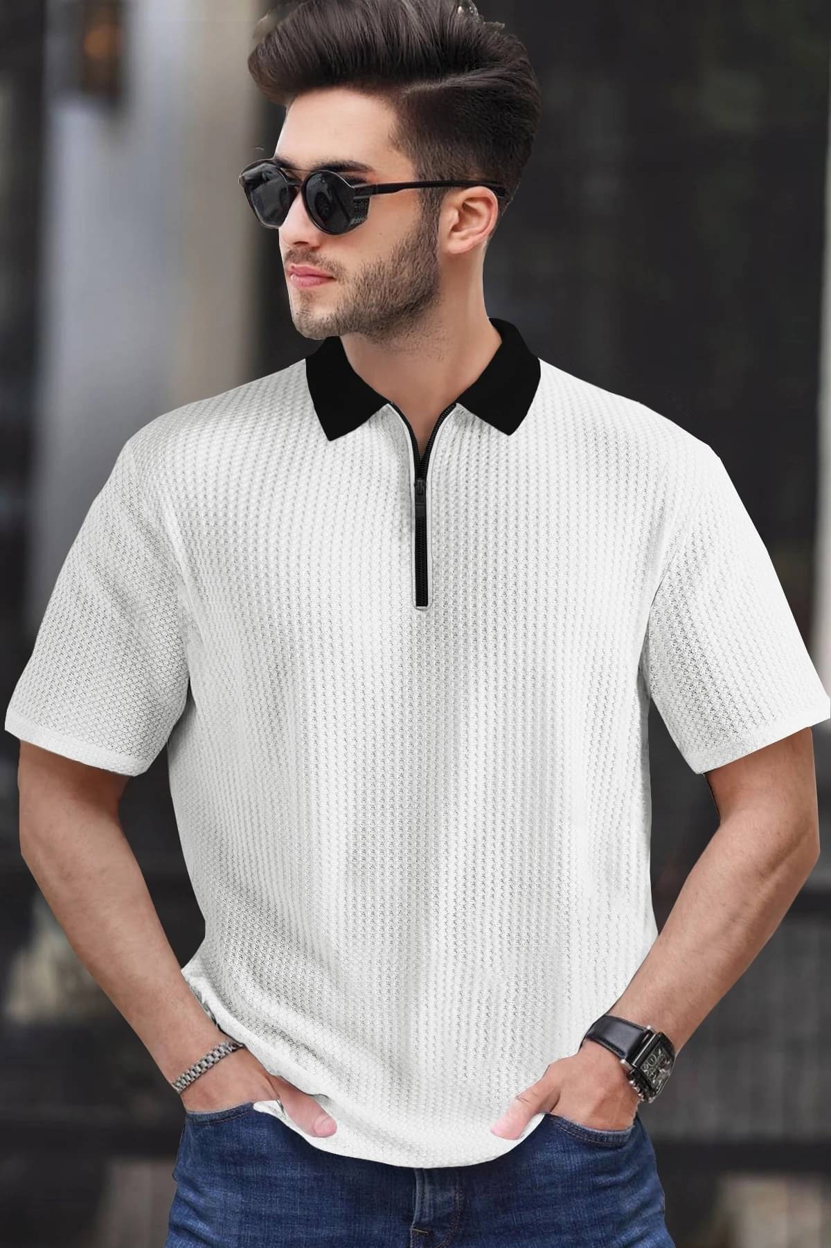 Tripr Men Cotton Blend Regular Fit Striped Polo T Shirt ( Multicolor9 ) Tripr Men Cotton Blend Regular Fit Striped Polo T Shirt ( Multicolor9 )