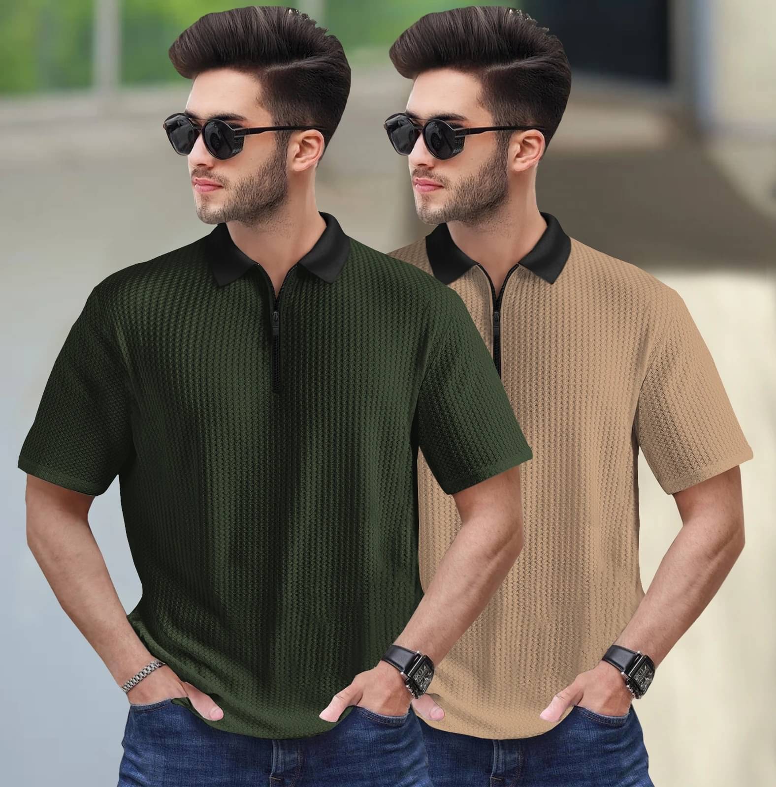     			Tripr Men Cotton Blend Regular Fit Striped Polo T Shirt ( Multicolor5 )