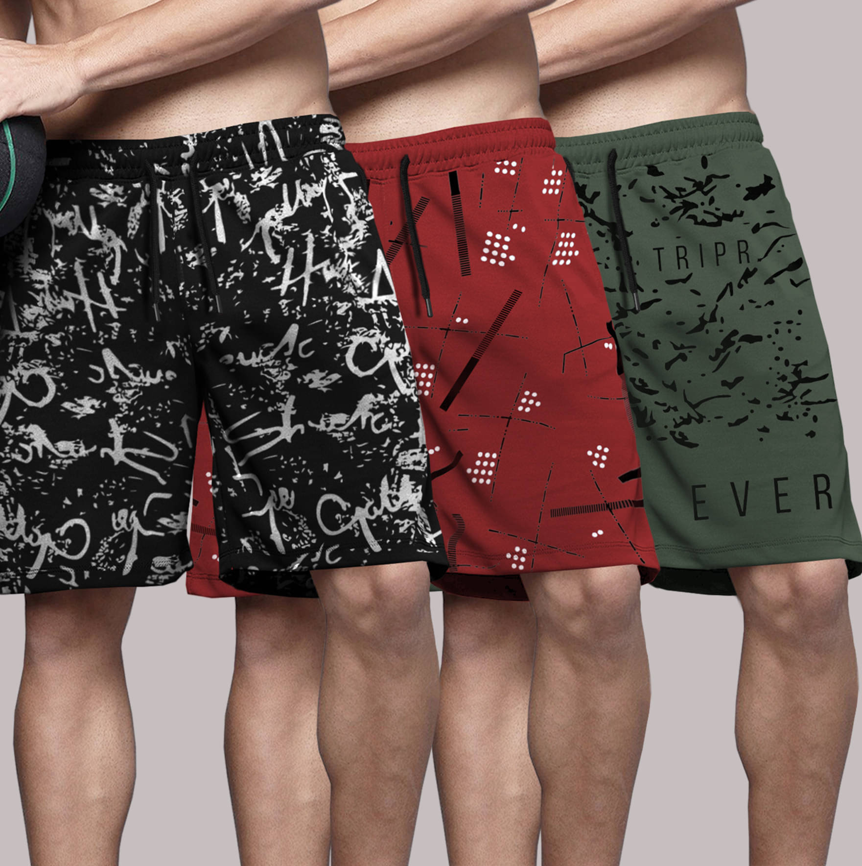 Tripr Multicolor 9 Cotton Blend Men's Shorts ( Pack of 3 ) Tripr Multicolor 9 Cotton Blend Men's Shorts ( Pack of 3 )