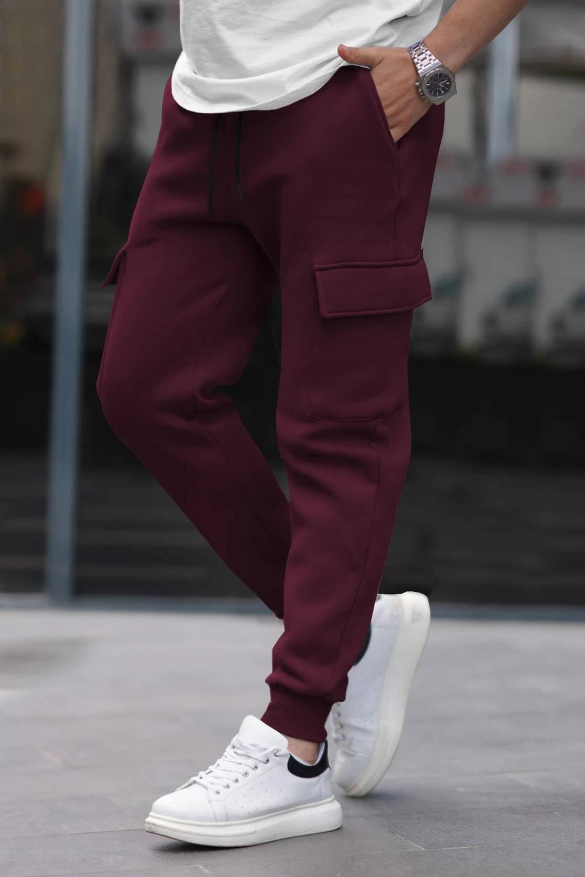     			Tripr Regular Flat Men's Cargos - Maroon ( Pack of 1 )