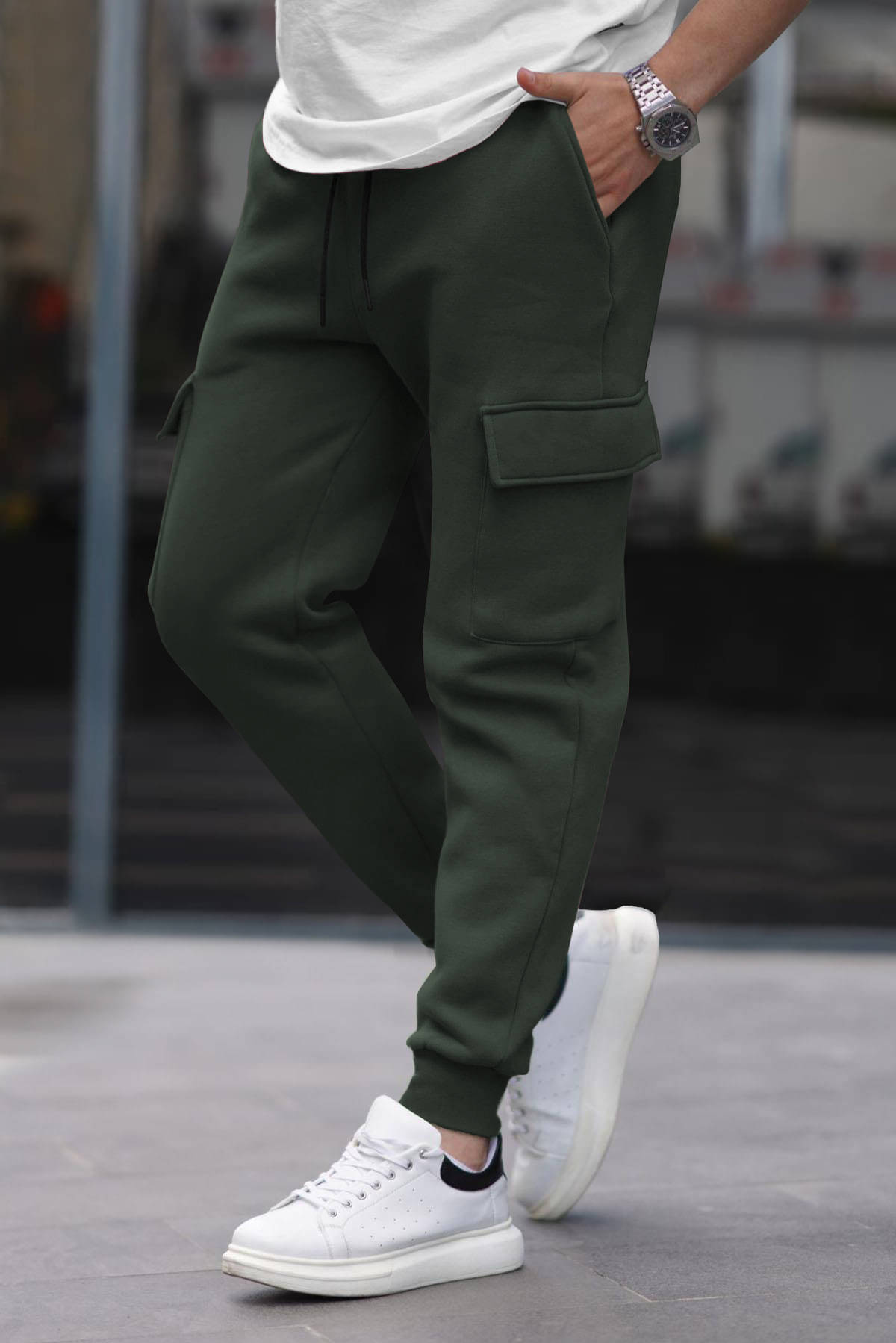     			Tripr Regular Flat Men's Cargos - Dark Green ( Pack of 1 )