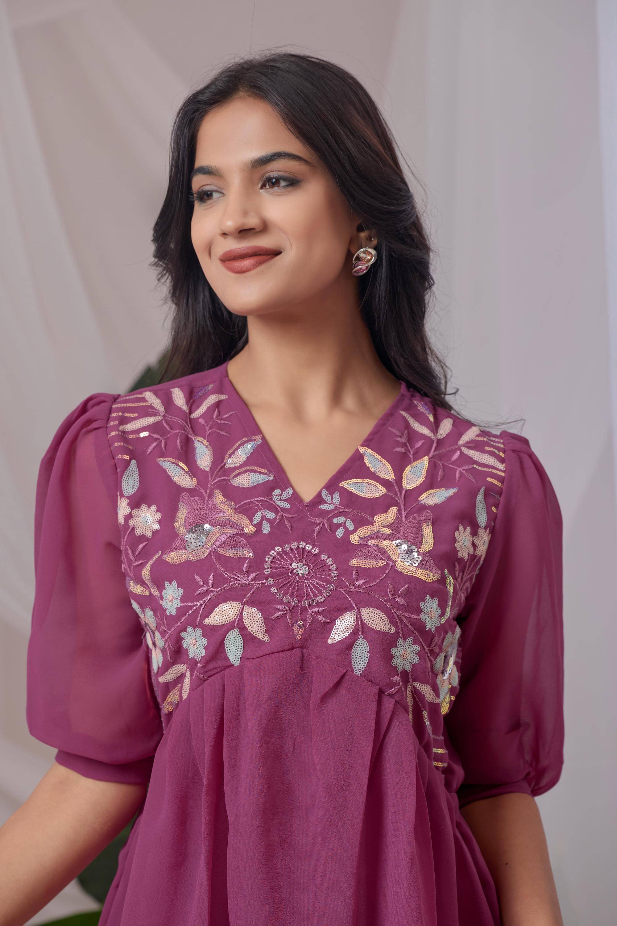 ZELZIS Women's Georgette Tunic ( Peach ) ZELZIS Women's Georgette Tunic ( Peach )