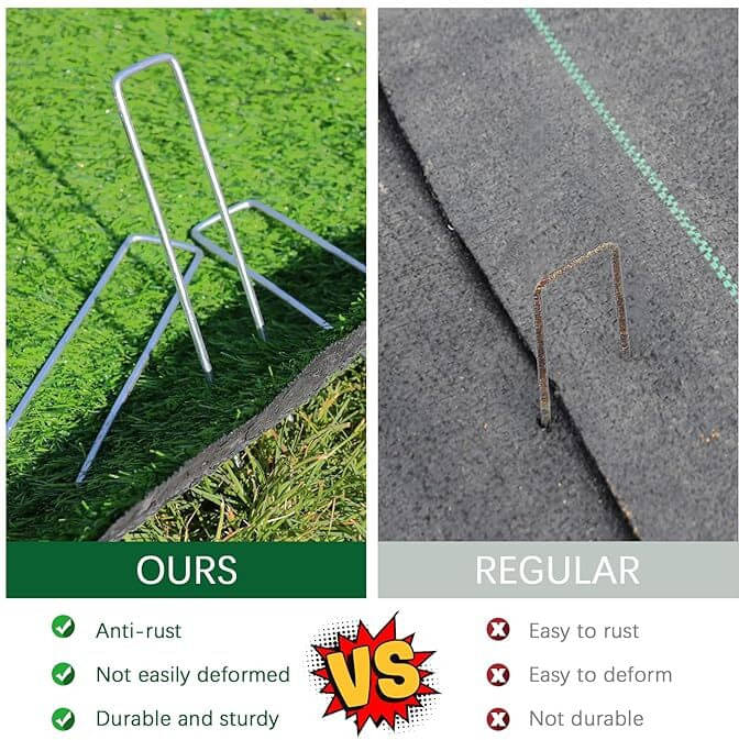 100 Pcs Staples/Pegs for Securing Weed Landscape Fabric Galvanized Steel Pegs(6 In) 100 Pcs Staples/Pegs for Securing Weed Landscape Fabric Galvanized Steel Pegs(6 In)