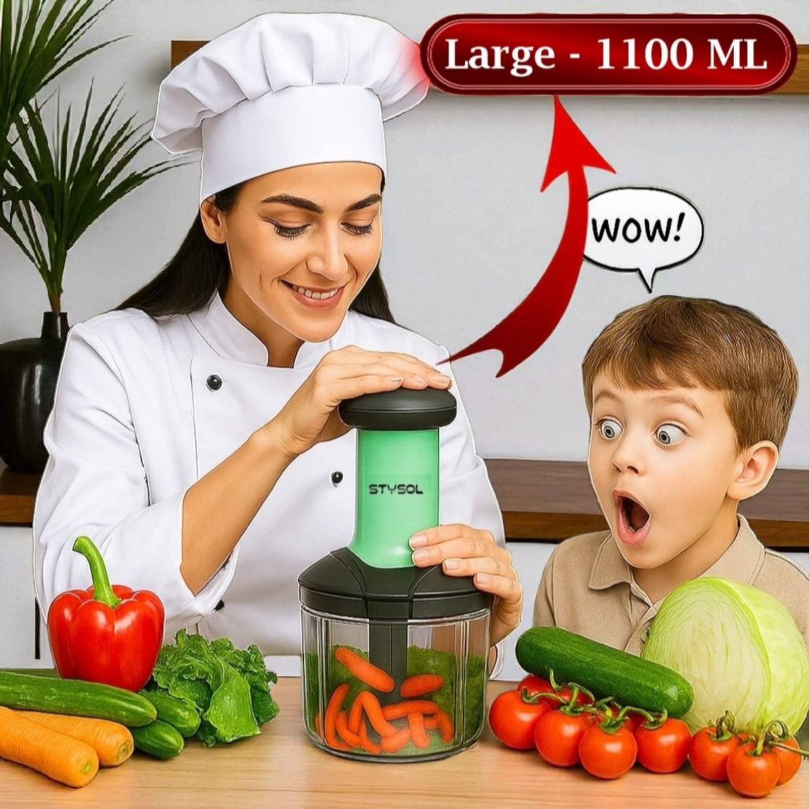 1100 ML Classy Manual Speedy Hand Press Food Push Chopper BPA Free Stainless Steel Blade Onion Chopper for Vegetables Fruits Nuts - Push Chopper 1100 ML Classy Manual Speedy Hand Press Food Push Chopper BPA Free Stainless Steel Blade Onion Chopper for Vegetables Fruits Nuts - Push Chopper