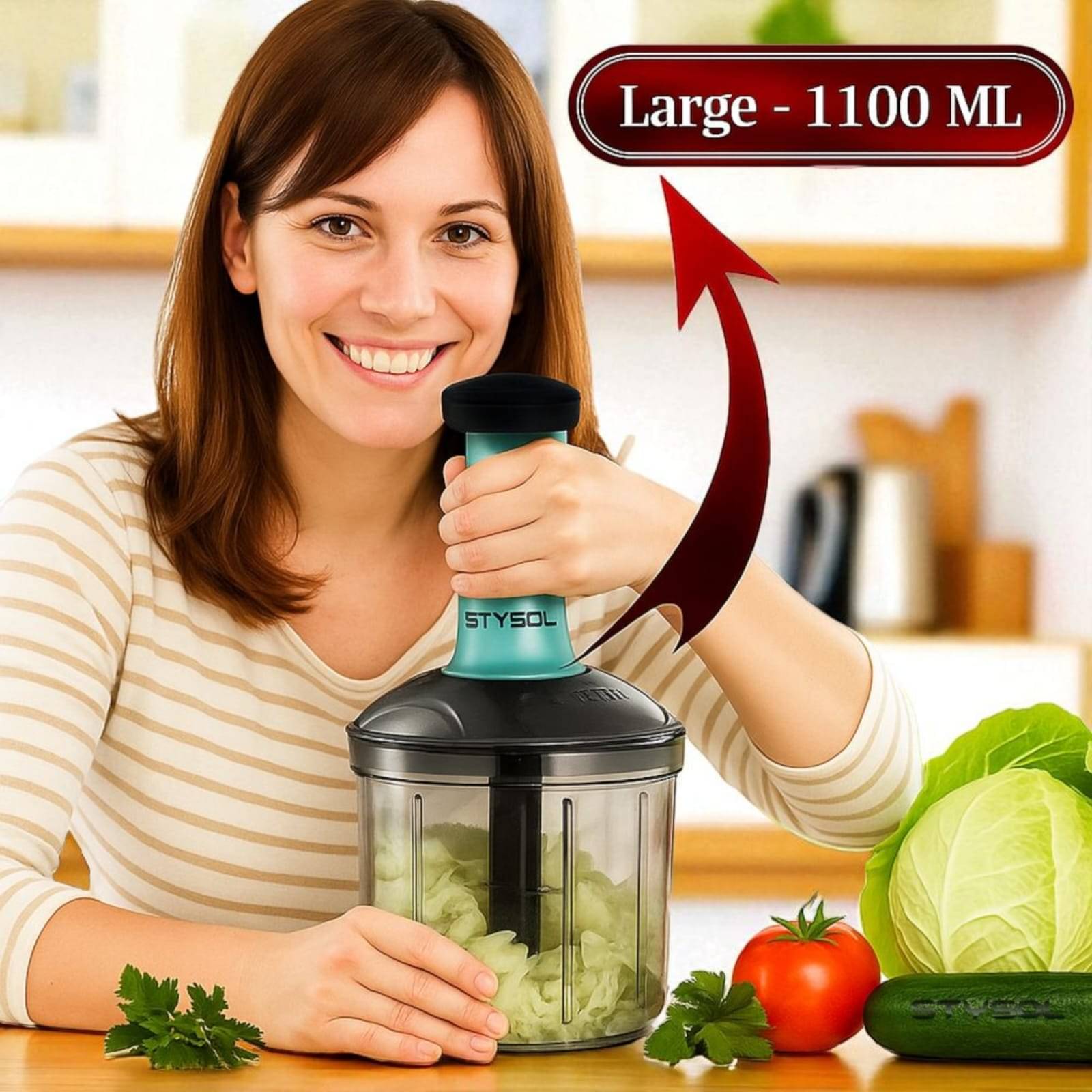 1100ml Premium Large Push Chopper 6 Blades Onion Chopper Vegetable Cutter Vegetable Chopper Chopper Cutter Onion Cutters Dry Fruit Cutter Veg Cutter Garlic Chopper Hand Chopper Handy Chopper 1100ml Premium Large Push Chopper 6 Blades Onion Chopper Vegetable Cutter Vegetable Chopper Chopper Cutter Onion Cutters Dry Fruit Cutter Veg Cutter Garlic Chopper Hand Chopper Handy Chopper