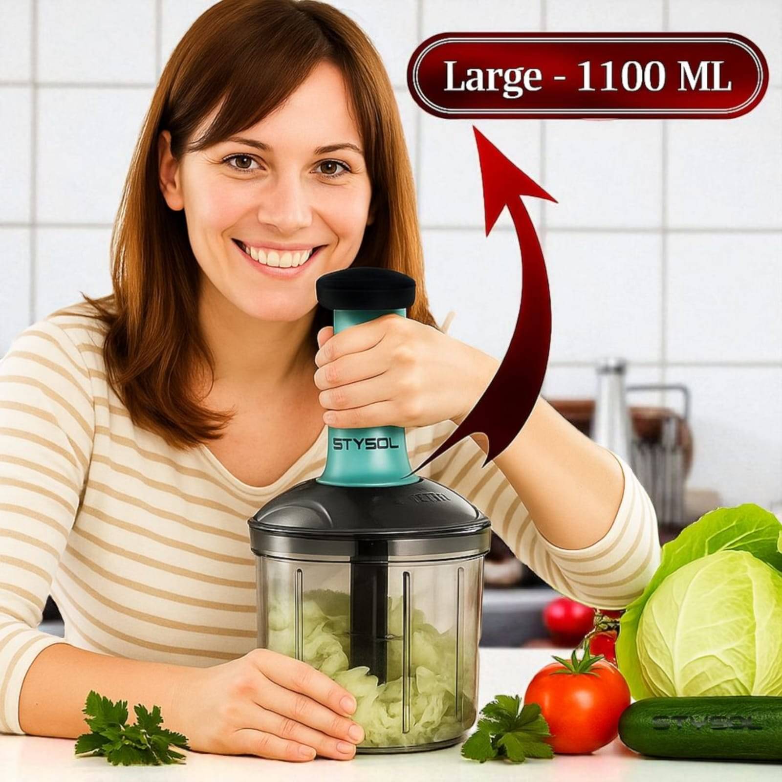 1100ml Premium Large Push Chopper 6 Blades Onion Chopper Vegetable Cutter Vegetable Chopper Chopper Cutter Onion Cutters Dry Fruit Cutter Veg Cutter Garlic Chopper Hand Chopper Handy Chopper 1100ml Premium Large Push Chopper 6 Blades Onion Chopper Vegetable Cutter Vegetable Chopper Chopper Cutter Onion Cutters Dry Fruit Cutter Veg Cutter Garlic Chopper Hand Chopper Handy Chopper