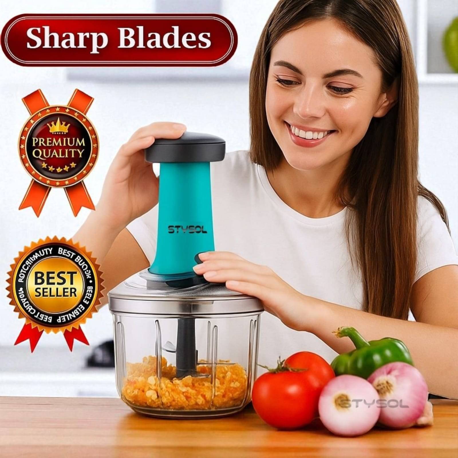 1100ml Premium Large Push Chopper 6 Blades Onion Chopper Vegetable Cutter Vegetable Chopper Chopper Cutter Onion Cutters Dry Fruit Cutter Veg Cutter Garlic Chopper Hand Chopper Handy Chopper 1100ml Premium Large Push Chopper 6 Blades Onion Chopper Vegetable Cutter Vegetable Chopper Chopper Cutter Onion Cutters Dry Fruit Cutter Veg Cutter Garlic Chopper Hand Chopper Handy Chopper