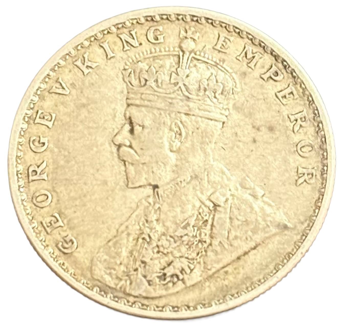     			1919 Silver One Rupee George V Very Rare British India Coin