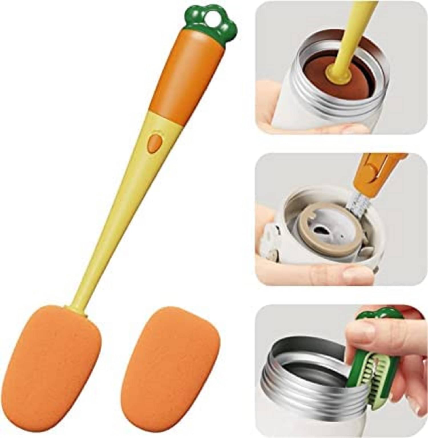     			3 in 1 Multi Bottle Cleaner Sponge Brush Cup Lid Gap Bottle