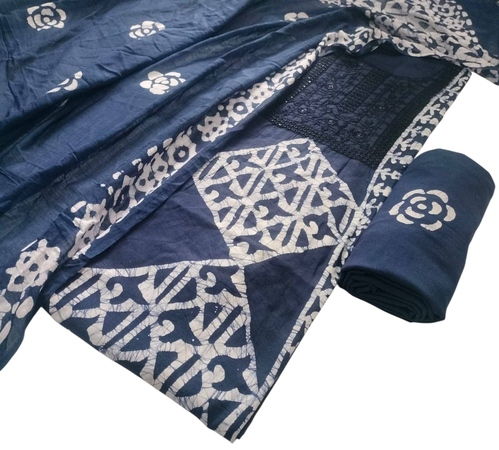 99SHADES Women Cotton Unstitched Dress Material ( Navy Blue ) 99SHADES Women Cotton Unstitched Dress Material ( Navy Blue )