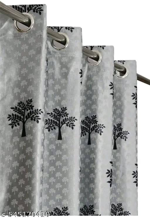 AADI TRADERS Solid Semi-Transparent Eyelet Curtain 5 ft ( Pack of 1 ) - Grey AADI TRADERS Solid Semi-Transparent Eyelet Curtain 5 ft ( Pack of 1 ) - Grey