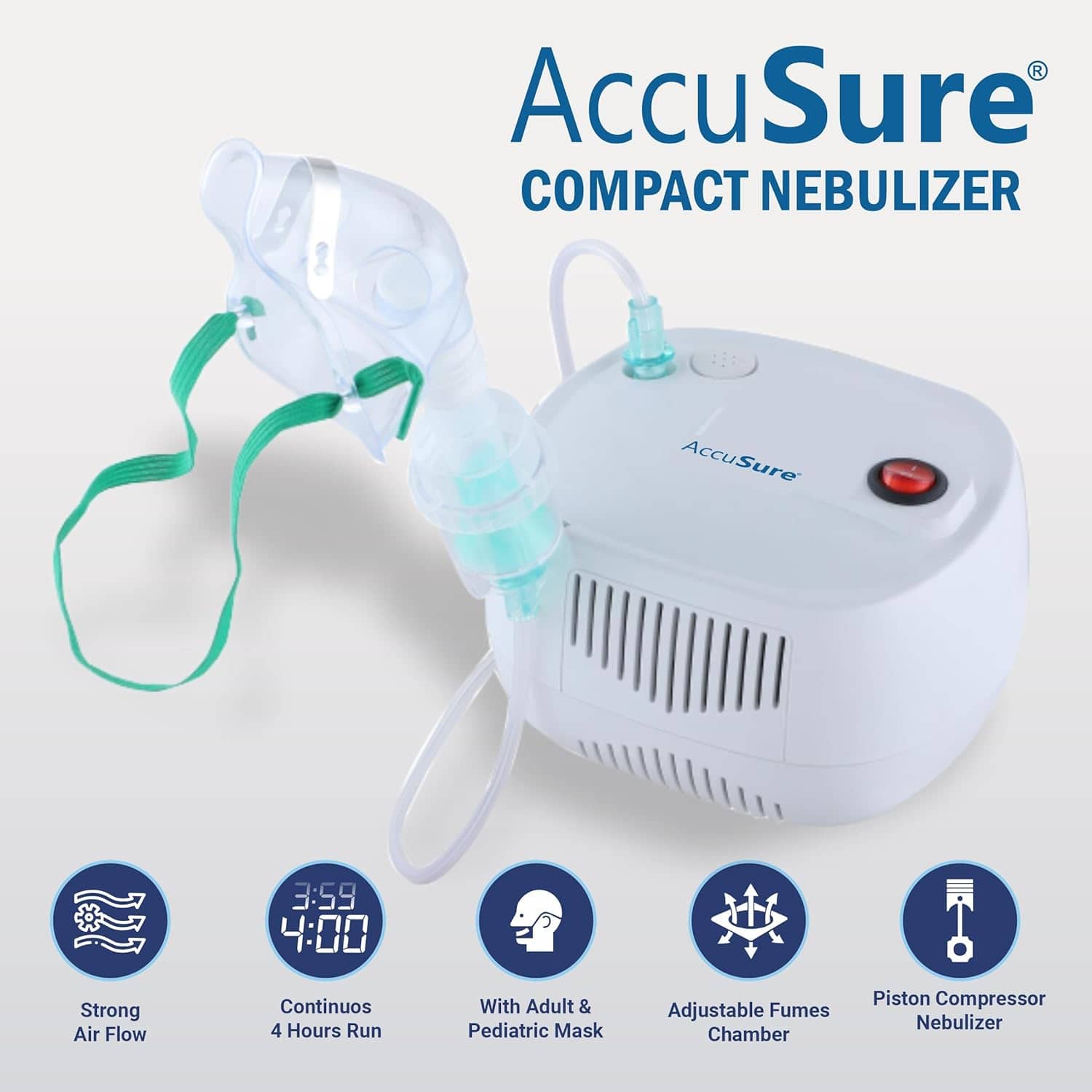 ACCUSURE Piston Compressor Compact Nebulizer