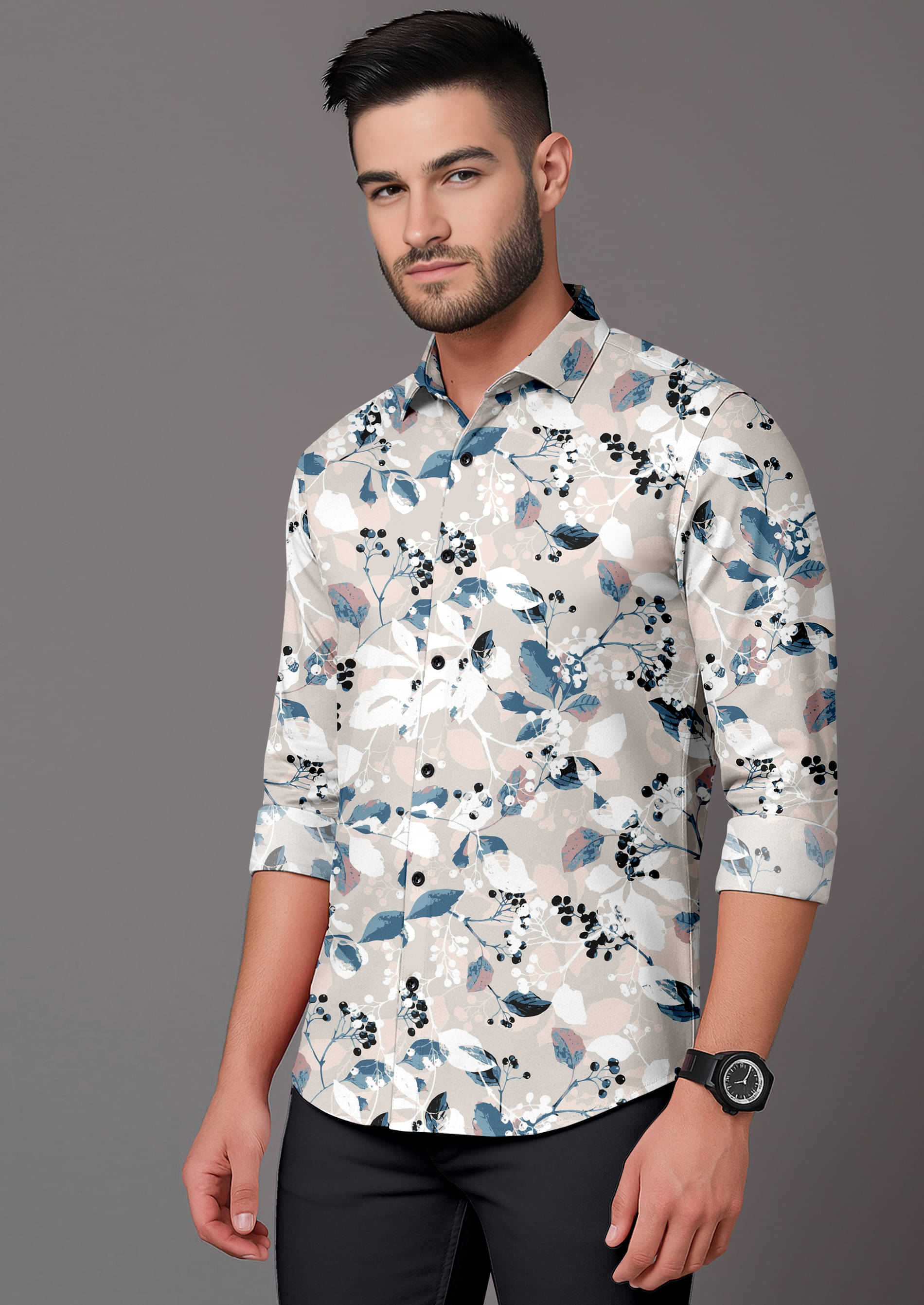     			AITAVIK OVERSEAS Rayon Regular Fit Printed Full Sleeves Men's Casual Shirt - Peach ( Pack of 1 )