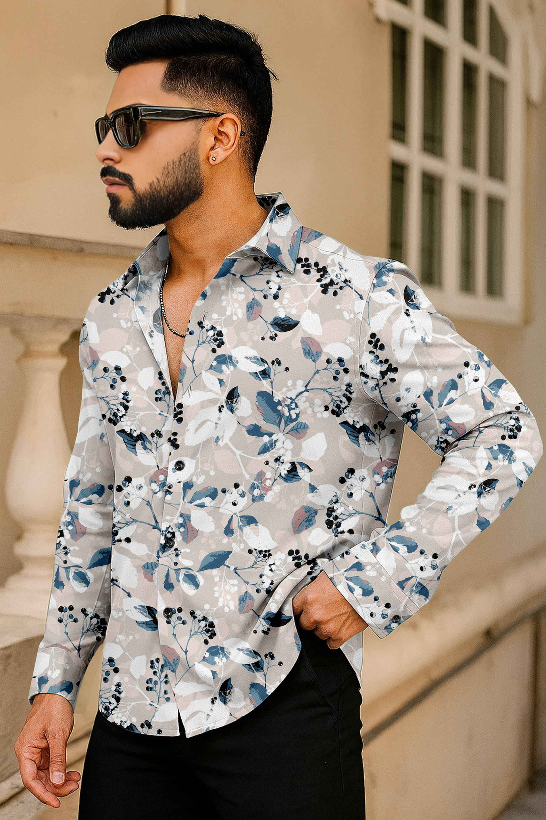    			AITAVIK OVERSEAS Rayon Regular Fit Printed Full Sleeves Men's Casual Shirt - Peach ( Pack of 1 )