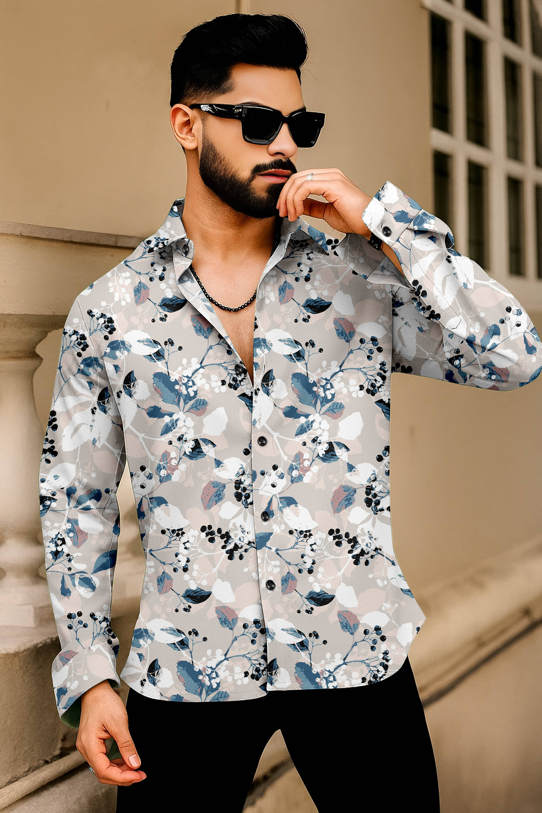     			AITAVIK OVERSEAS Rayon Regular Fit Printed Full Sleeves Men's Casual Shirt - Peach ( Pack of 1 )
