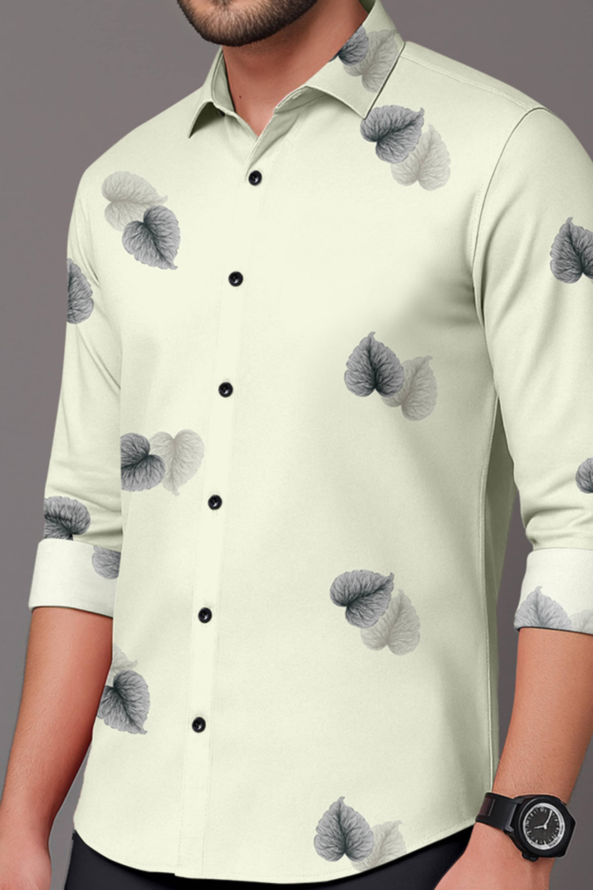     			AITAVIK OVERSEAS Rayon Regular Fit Printed Full Sleeves Men's Casual Shirt - Off White ( Pack of 1 )