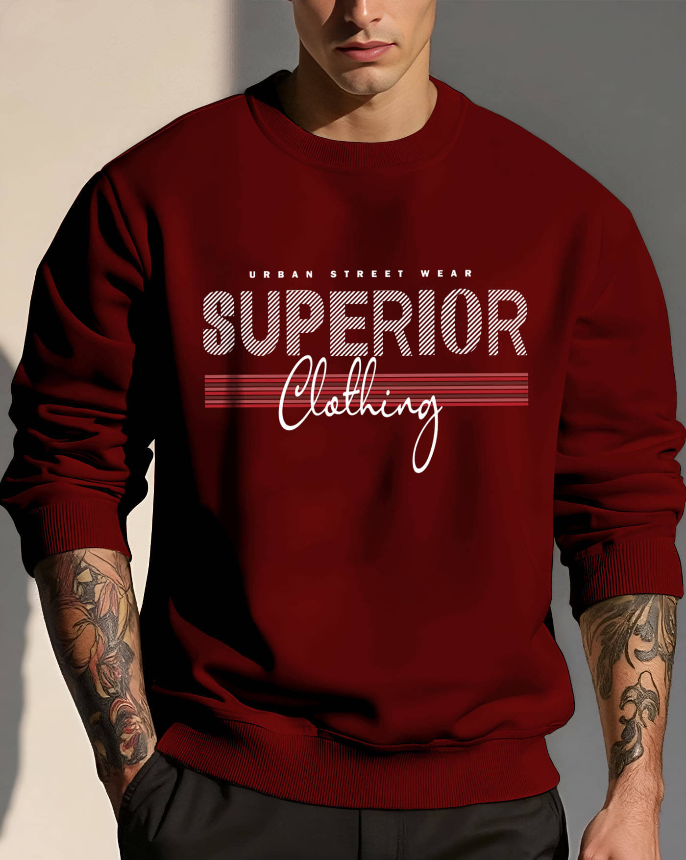     			AUSK Fleece Round Neck Men's Sweatshirt - Maroon ( Pack of 1 )