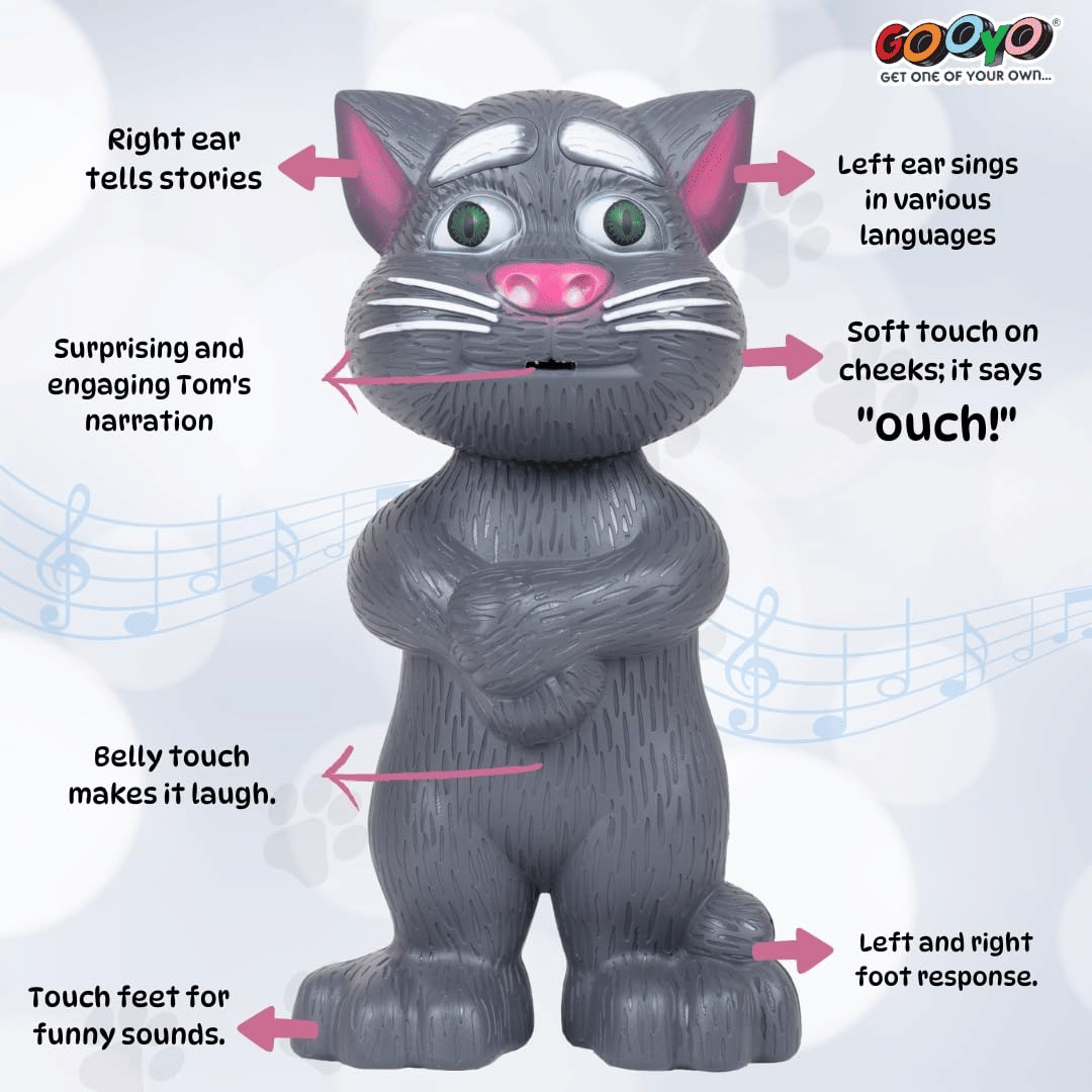    			Bafli Intelligent Talking Tom Cat, Speaking Robot Cat Repeats What You Say, Touch Recording Rhymes and Songs, Musical Cat Toy for Kids