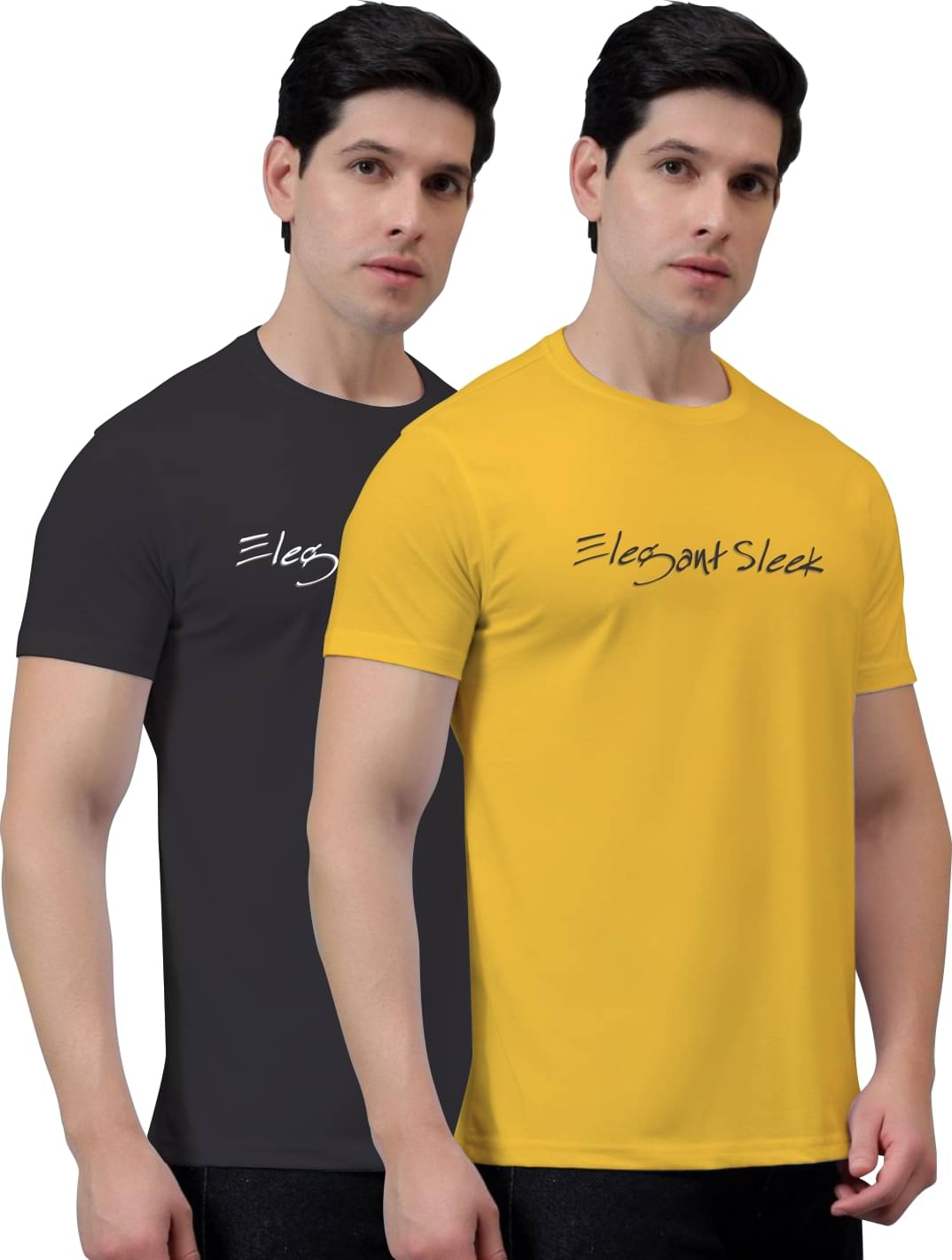 ELEGANT SLEEK Men Cotton Blend Regular Fit Solid T-Shirt ( Multicolor ) ELEGANT SLEEK Men Cotton Blend Regular Fit Solid T-Shirt ( Multicolor )