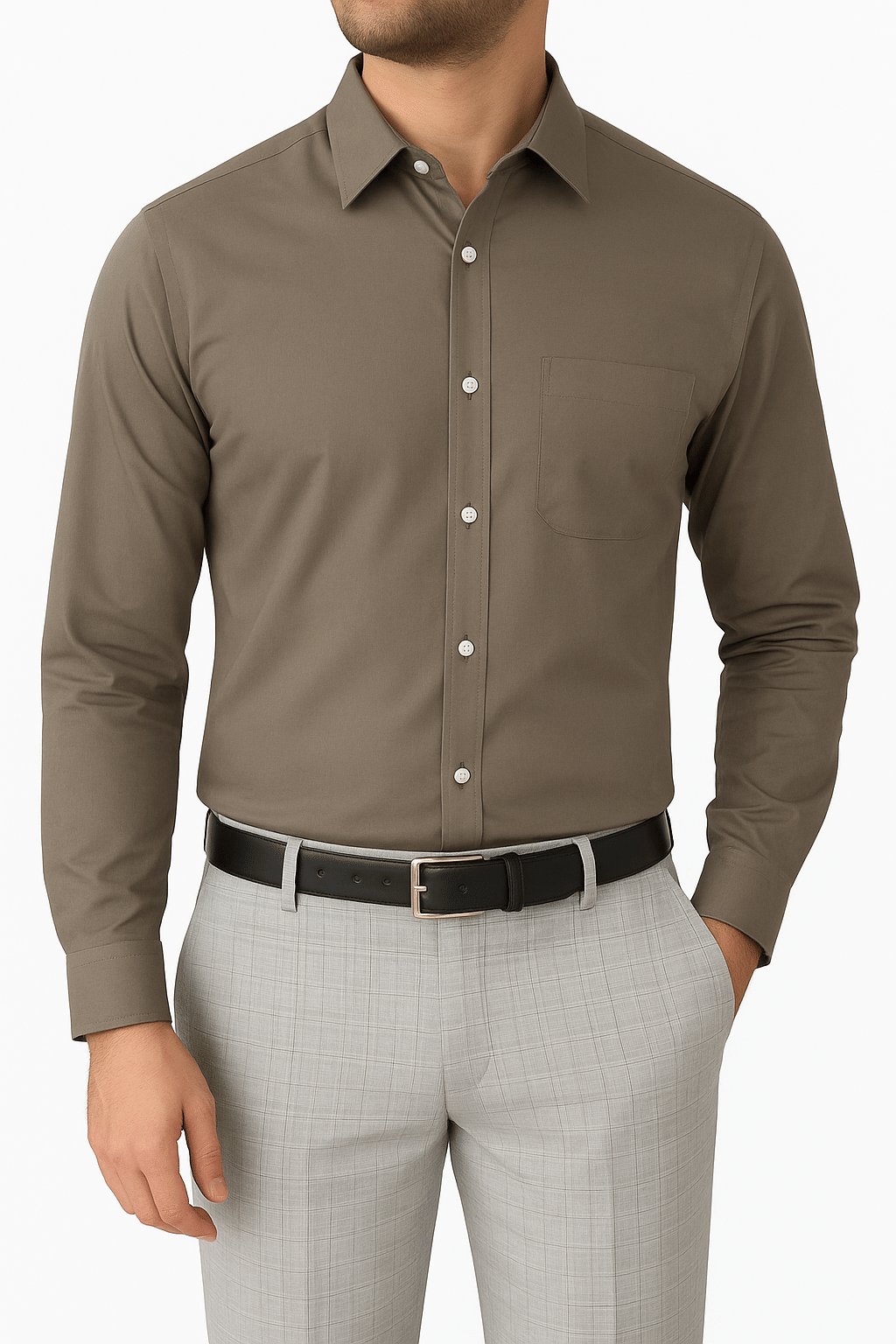     			FABRIZER Cotton Slim Fit Full Sleeves Men's Formal Shirt - Brown ( Pack of 1 )