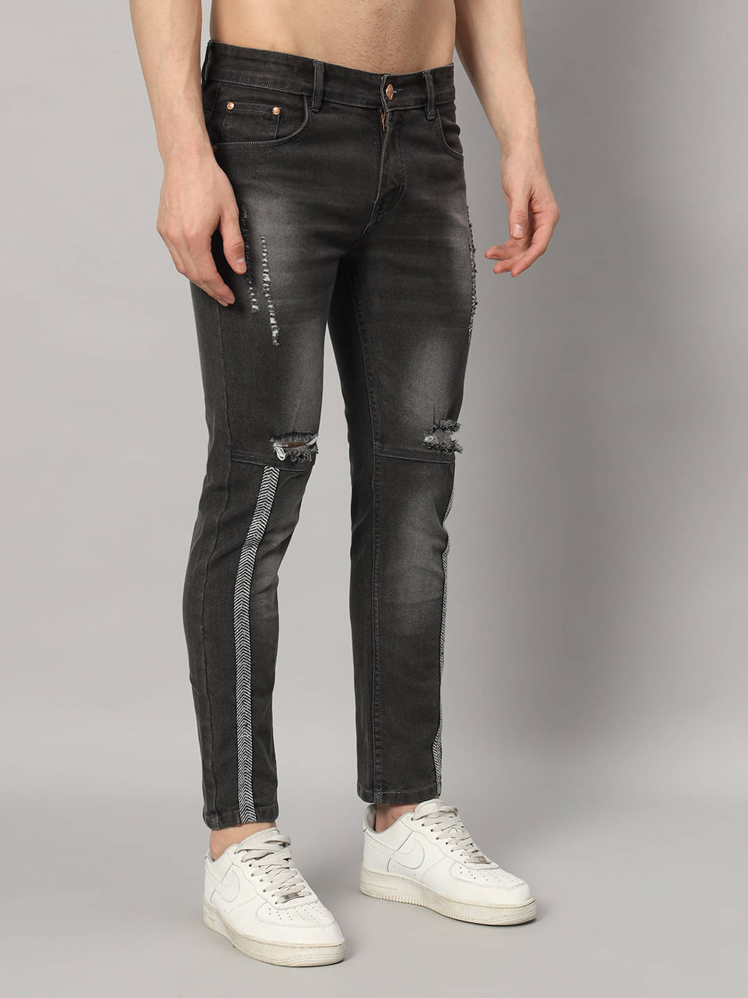 FUDE PRIDE Slim Fit Faded Men's Jeans - Grey ( Pack of 1 ) FUDE PRIDE Slim Fit Faded Men's Jeans - Grey ( Pack of 1 )