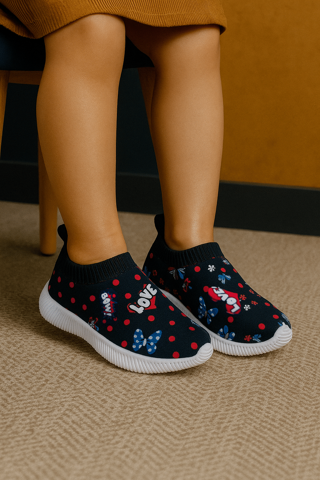     			Fabbmate - Black Girl's Slip On ( 1 Pair )
